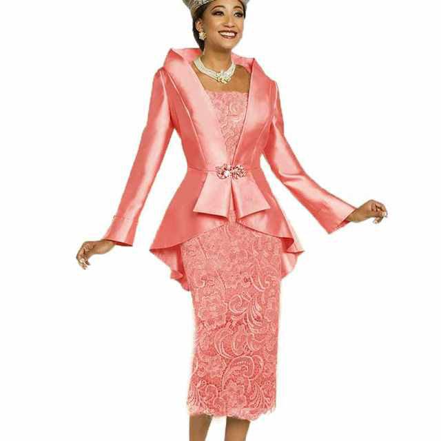 Guest Dressed-Two-Piece Mother Of The Bride/Groom Dress with Lace Body and Jacket