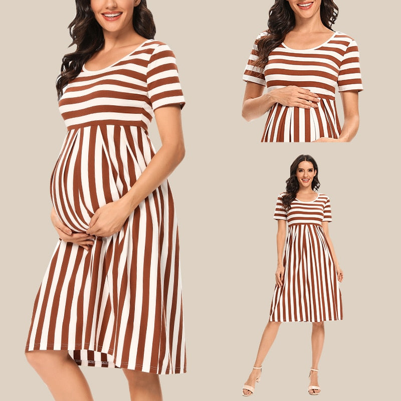 Guest Dressed-Short Sleeve Casual Maternity Dress
