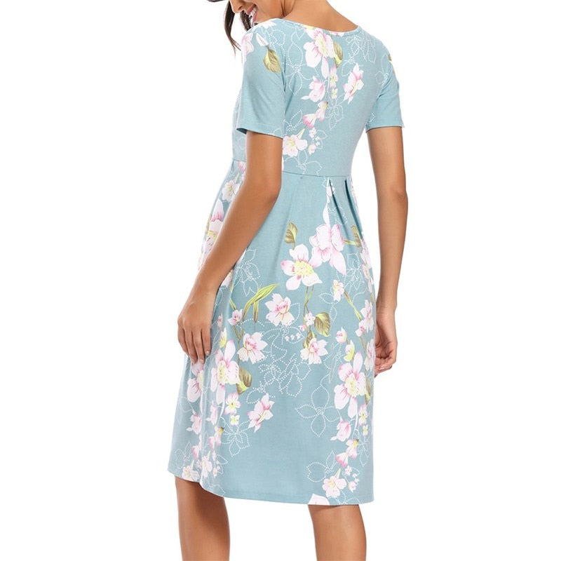 Guest Dressed-Short Sleeve Casual Maternity Dress