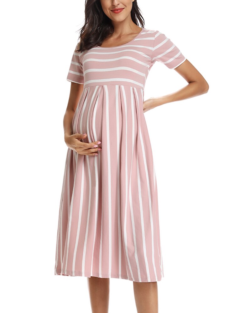 Guest Dressed-Short Sleeve Casual Maternity Dress