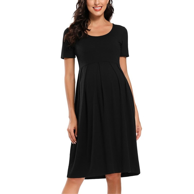 Guest Dressed-Short Sleeve Casual Maternity Dress