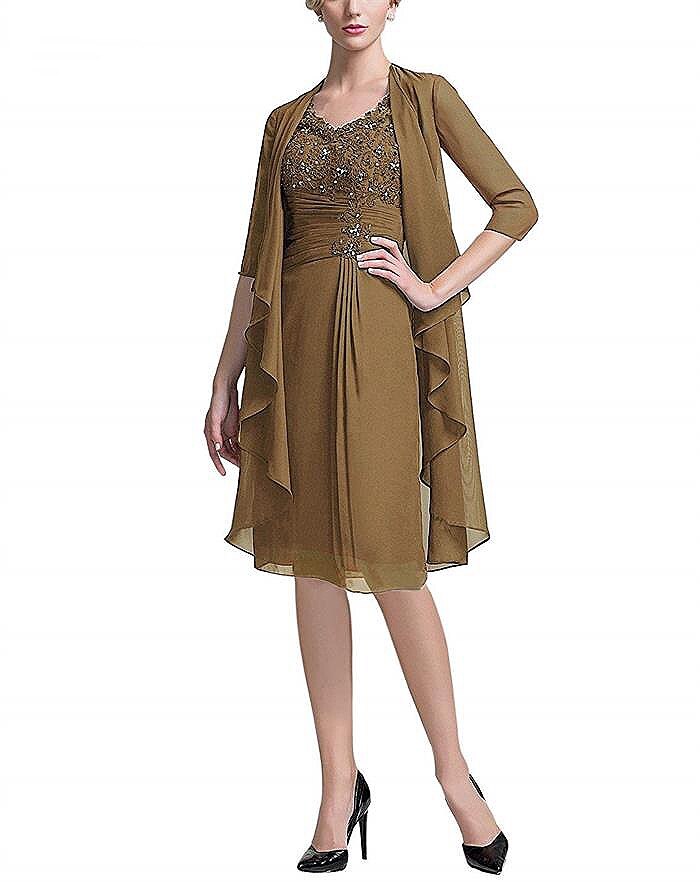 Guest Dressed-Two- Piece Knee-Length Mother of the Bride/Groom Dresses With Jacket