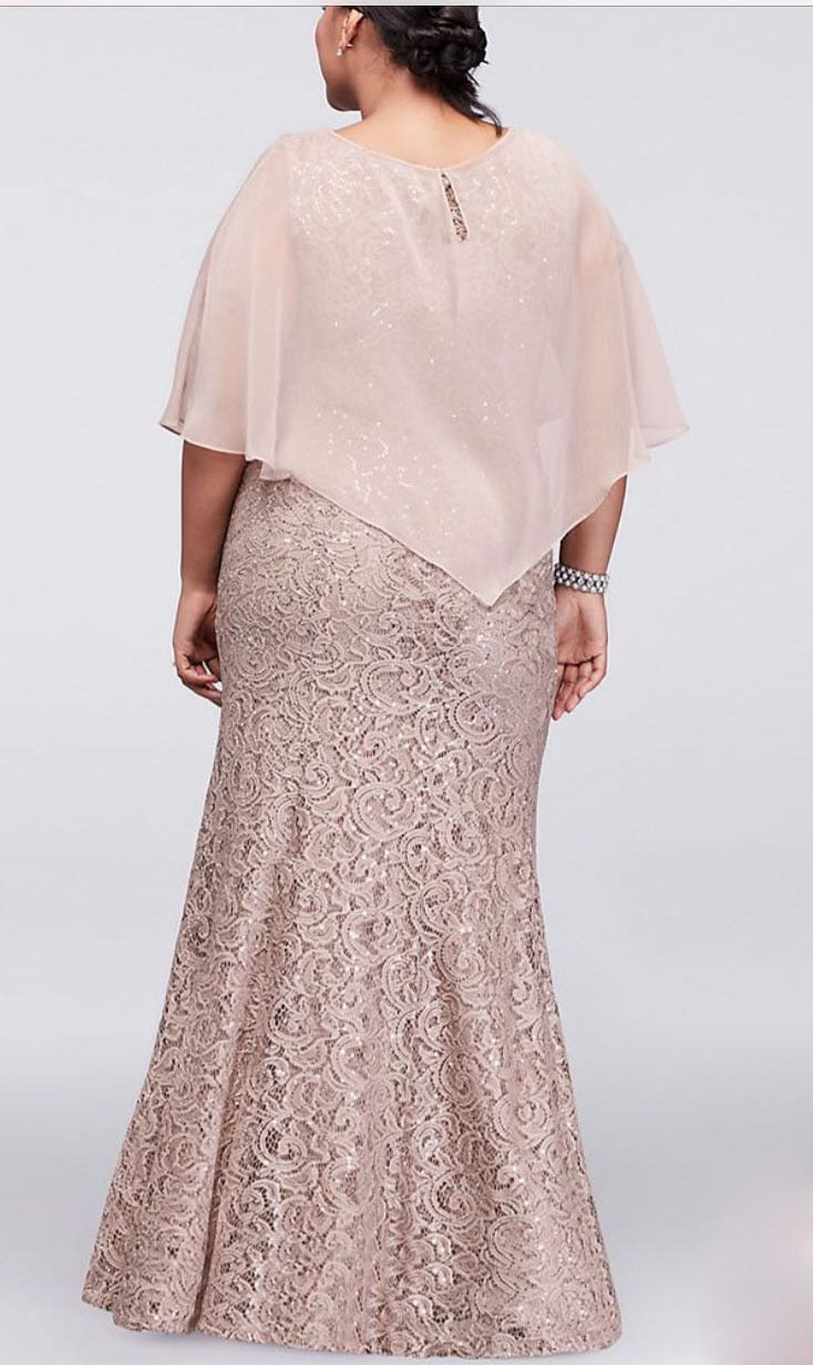 Guest Dressed-Two-Piece Lace Sleeveless Mother of the Bride/Groom Dress with Sheer Shawl in Burgundy, Navy, and Pink