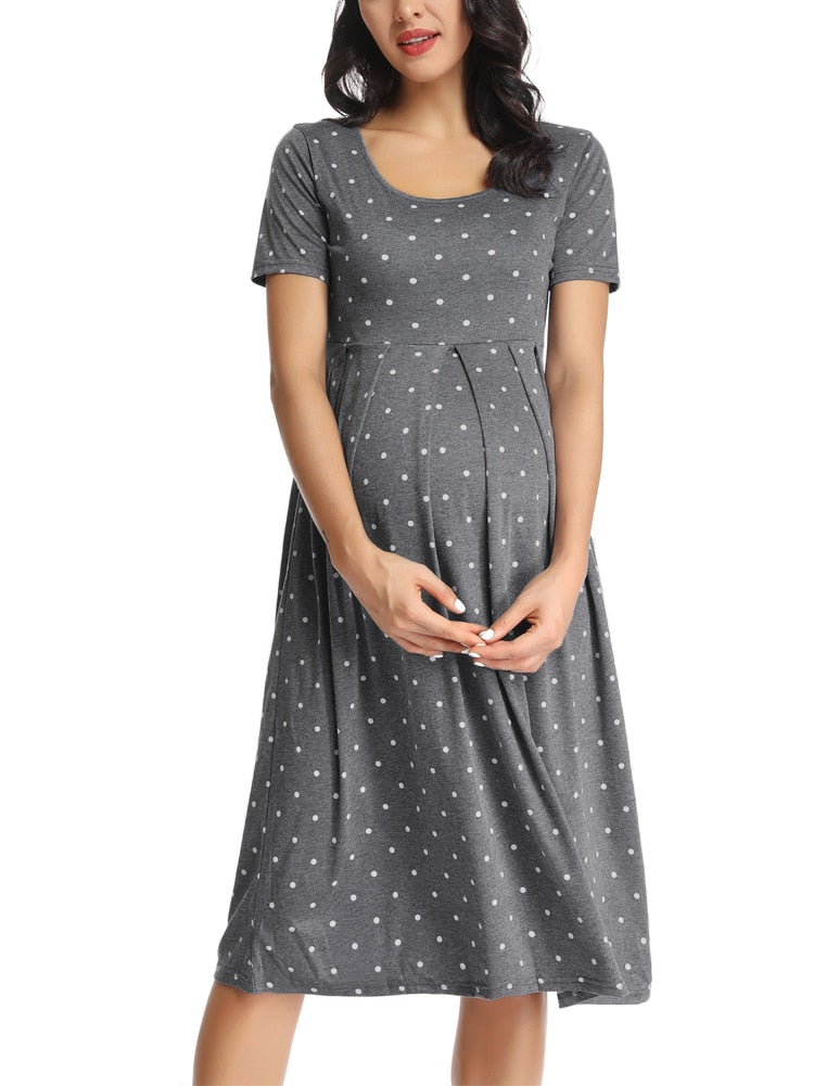 Guest Dressed-Short Sleeve Casual Maternity Dress