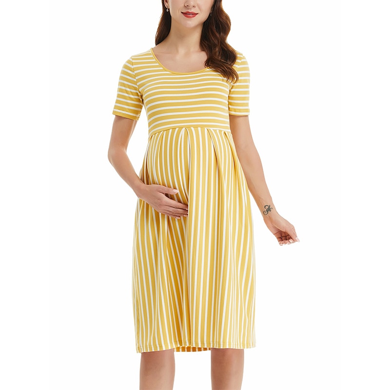 Guest Dressed-Short Sleeve Casual Maternity Dress