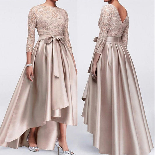Guest Dressed-High Low Mother of the Bride/Groom Dress - Champagne