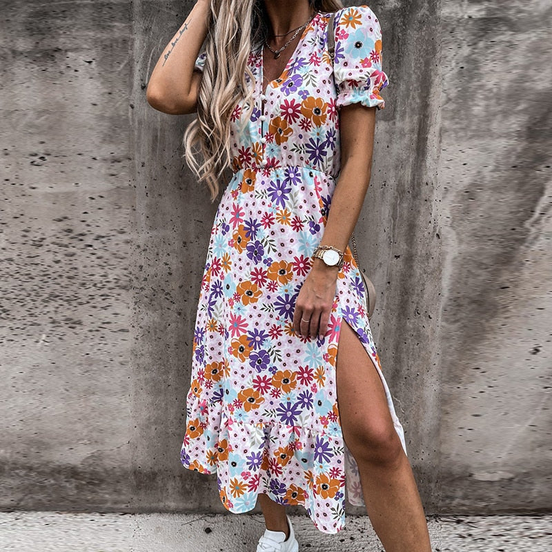 Guest Dressed-Floral Ankle-Length Dress