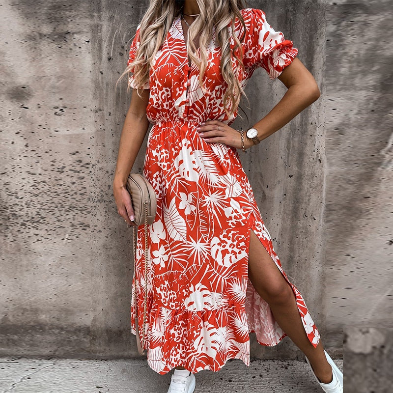 Guest Dressed-Floral Ankle-Length Dress