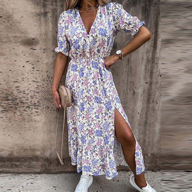 Guest Dressed-Floral Ankle-Length Dress