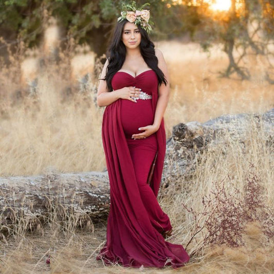 Guest Dressed-Maxi Off the Shoulder Maternity Dress