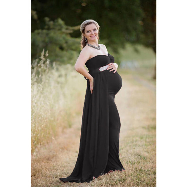 Guest Dressed-Maxi Off the Shoulder Maternity Dress