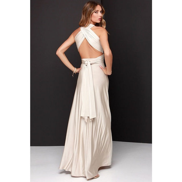 Guest Dressed-Elegant Multiway Convertible Maxi Dress Wedding Guest Dress