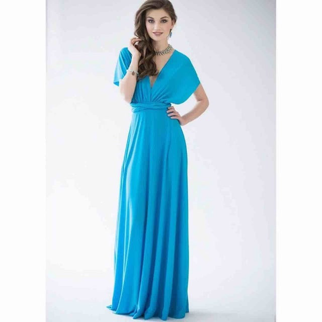 Guest Dressed-Elegant Multiway Convertible Maxi Dress Wedding Guest Dress