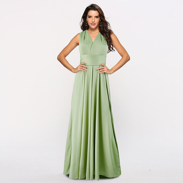 Guest Dressed-Elegant Multiway Convertible Maxi Dress Wedding Guest Dress