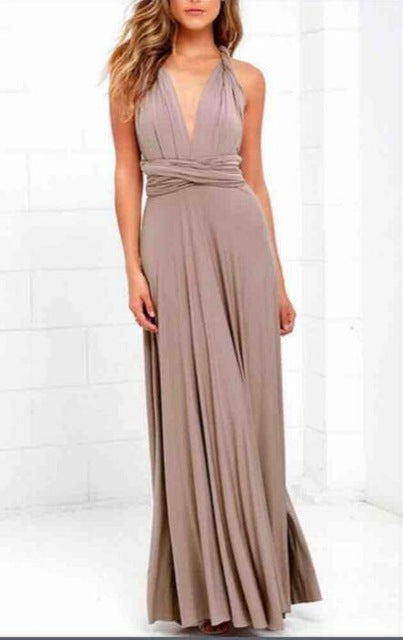 Guest Dressed-Elegant Multiway Convertible Maxi Dress Wedding Guest Dress