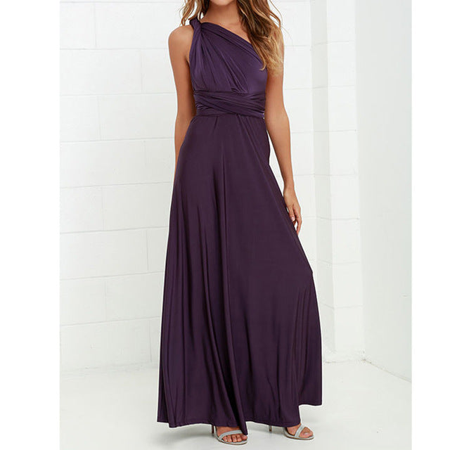 Guest Dressed-Elegant Multiway Convertible Maxi Dress Wedding Guest Dress