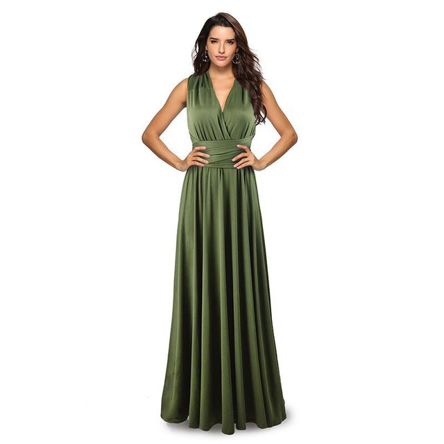 Guest Dressed-Elegant Multiway Convertible Maxi Dress Wedding Guest Dress