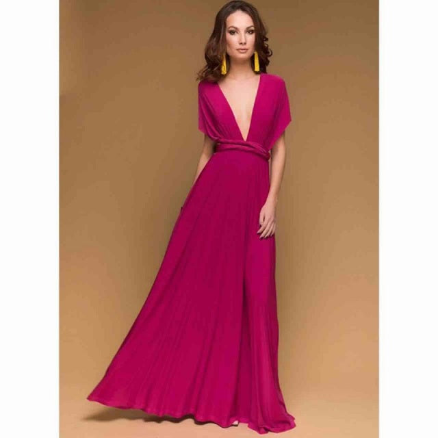 Guest Dressed-Elegant Multiway Convertible Maxi Dress Wedding Guest Dress