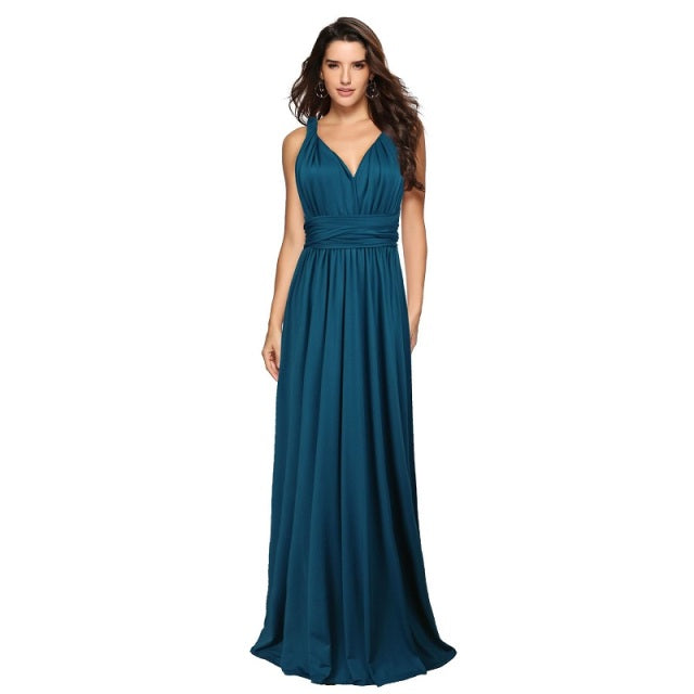 Guest Dressed-Elegant Multiway Convertible Maxi Dress Wedding Guest Dress