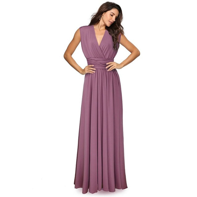 Guest Dressed-Elegant Multiway Convertible Maxi Dress Wedding Guest Dress