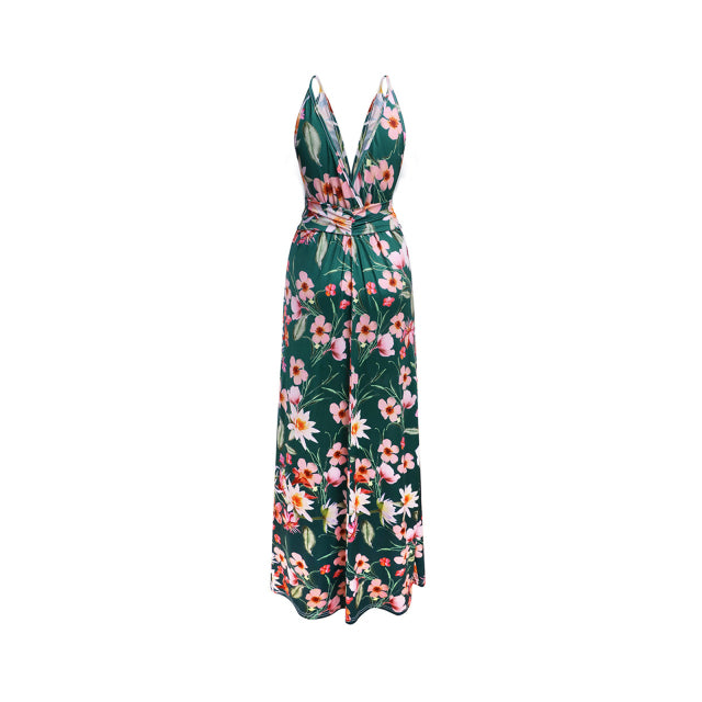 Guest Dressed-Deep V-Neck Maxi Dress with Slit