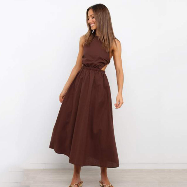Guest Dressed-Backless Boho Maxi Dress