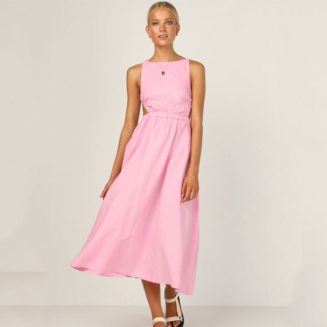 Guest Dressed-Backless Boho Maxi Dress