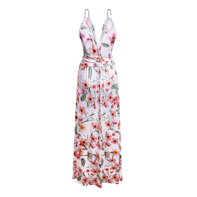 Guest Dressed-Deep V-Neck Maxi Dress with Slit