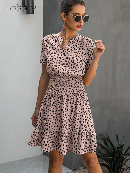 Guest Dressed-Polka Dot Midi Dress
