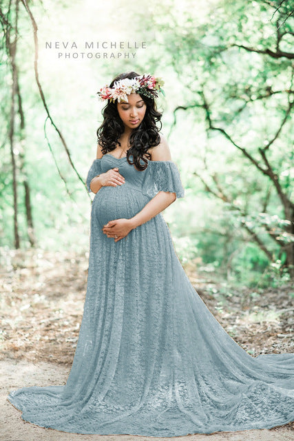 Guest Dressed-Boho Floor-Length Maternity Dress