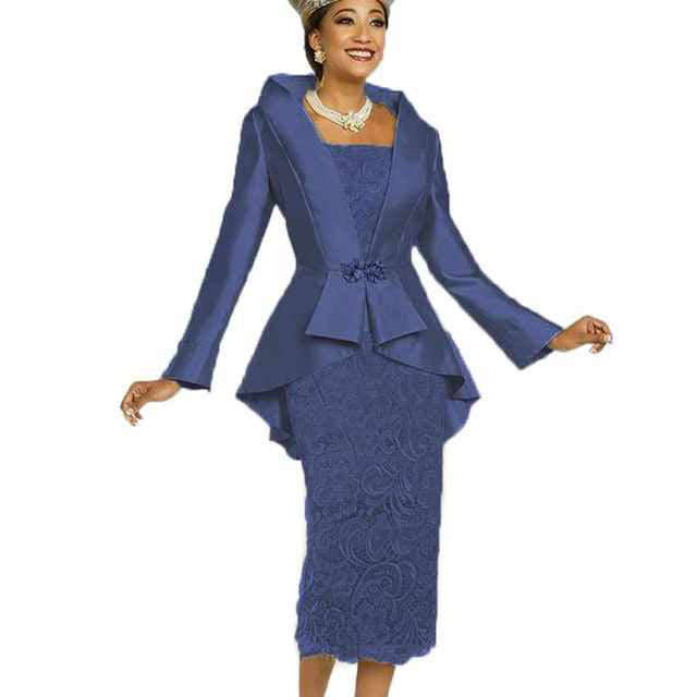 Royal blue Mother of the bride pantsuits dresses Two piece Women