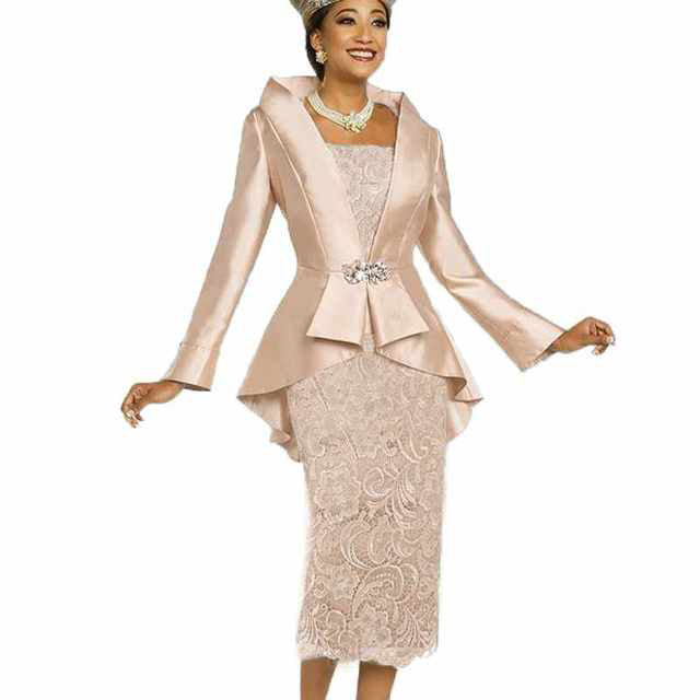 Guest Dressed-Two-Piece Mother Of The Bride/Groom Dress with Lace Body and Jacket