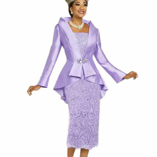 Guest Dressed-Two-Piece Mother Of The Bride/Groom Dress with Lace Body and Jacket