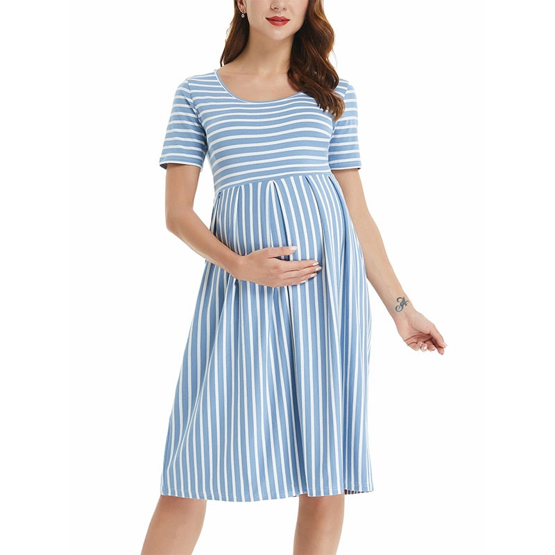 Guest Dressed-Short Sleeve Casual Maternity Dress