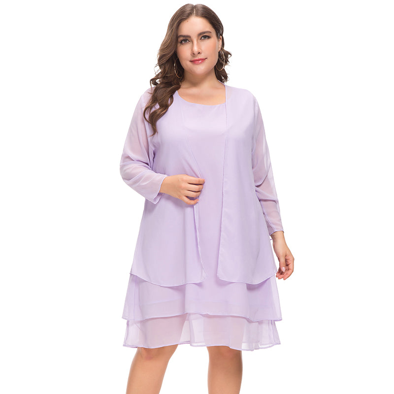 Guest Dressed-2-Piece Mother of The Bride / Groom Dress with Long Sleeve Jacket