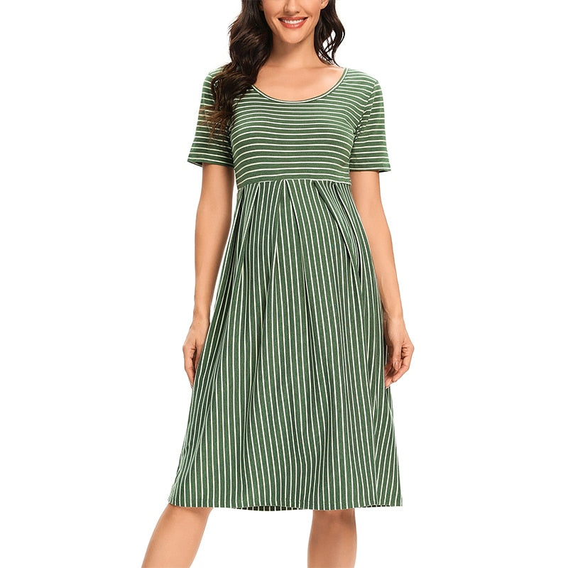 Guest Dressed-Short Sleeve Casual Maternity Dress