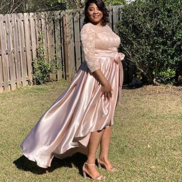 Guest Dressed-High Low Mother of the Bride/Groom Dress - Champagne