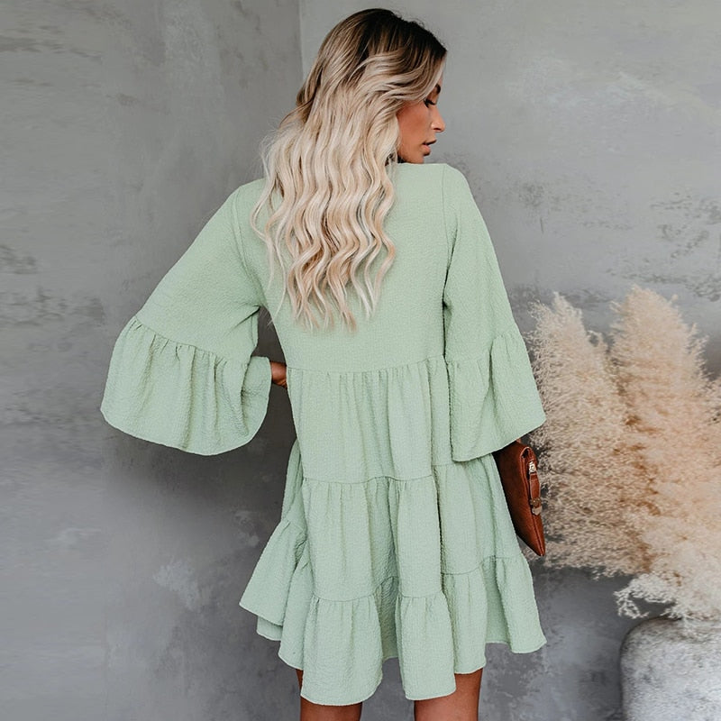 Guest Dressed-Short V-Neck Boho Maternity Dress in Green or Pink Guest Dressed-Short V-Neck Boho Maternity Dress in Green or Pink