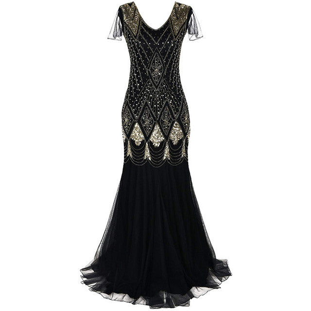 Guest Dressed-Great Gatsby Inspired Maxi Dress for Mother Of Bride/Groom