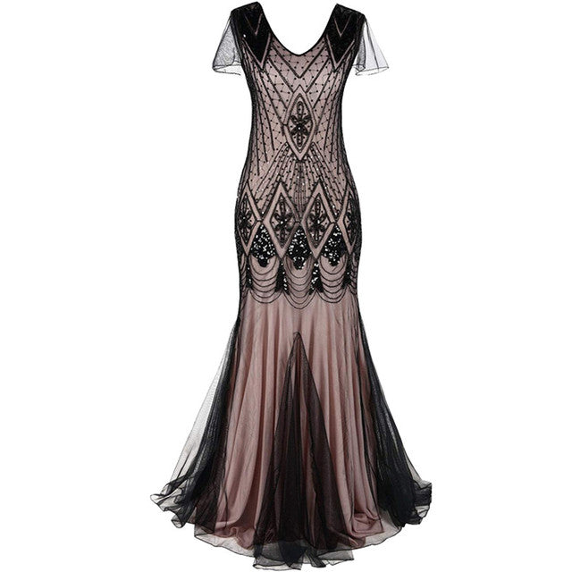 Guest Dressed-Great Gatsby Inspired Maxi Dress for Mother Of Bride/Groom Guest Dressed-Great Gatsby Inspired Maxi Dress for Mother Of Bride/Groom