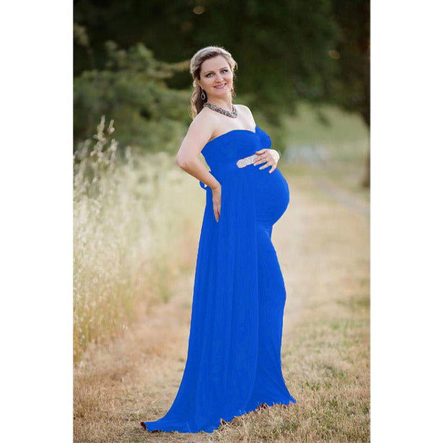 Guest Dressed-Maxi Off the Shoulder Maternity Dress