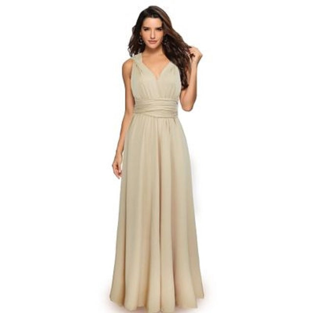Guest Dressed-Elegant Multiway Convertible Maxi Dress Wedding Guest Dress