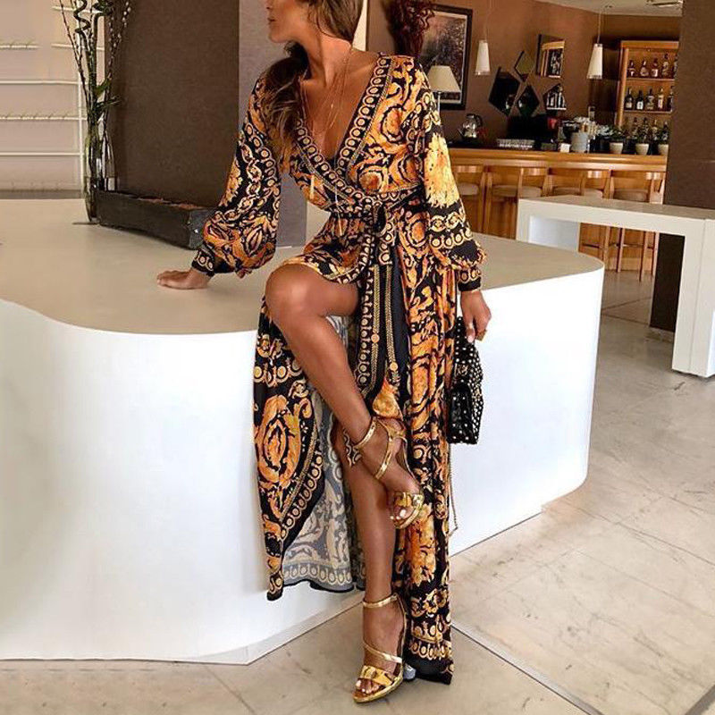 Guest Dressed-Sexy Maxi Dress with Slit