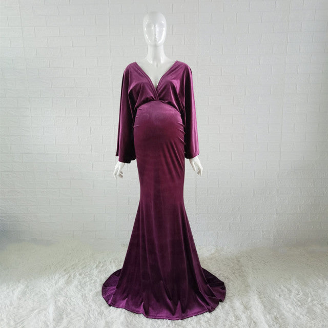Guest Dressed-Sleek Floor-Length Maternity Dress