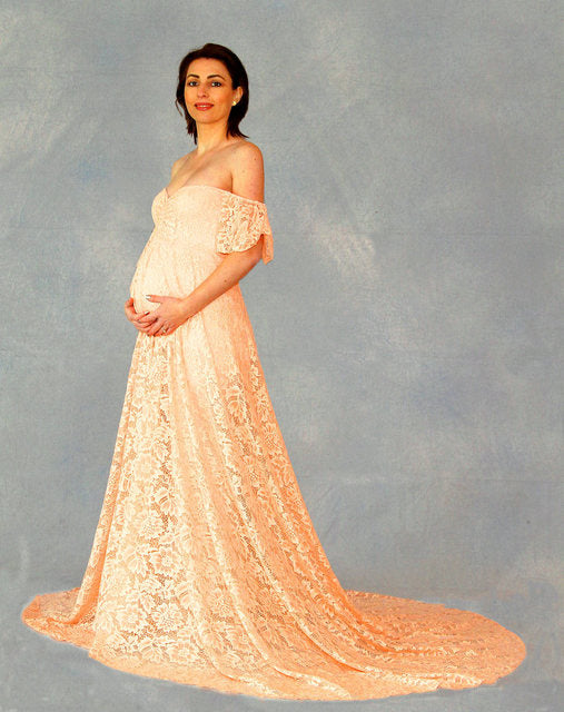 Guest Dressed-Boho Floor-Length Maternity Dress