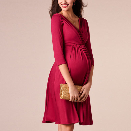 Guest Dressed-Short Long Sleeve Maternity Dress